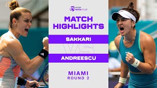 Maria Sakkari vs Bianca Andreescu  2023 Miami Round 2  WTA Match Highlights [upl. by Erdnaed]