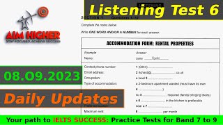 Listening Practice Test 6  Accommodation FormRental Properties ieltslistening ieltstest [upl. by Avlem31]