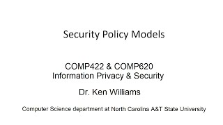 Security Policy Models [upl. by Kciredor251]