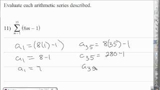 Evaluate each arithmetic series described 1 [upl. by Sgninnej74]