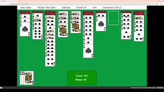 Me Playing Spider Solitaire Windows XP Game [upl. by Neimad]