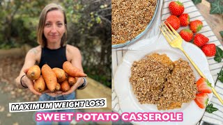 VEGAN SWEET POTATO CASSEROLE 🔥 Low Calorie Density with hidden veggies amp beans [upl. by Yllus]