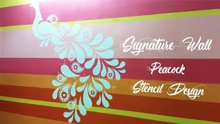 🎨 Asian Paints Signature Wall  Peacock Stencil Design  Interior Design 🎨 [upl. by Sterne]