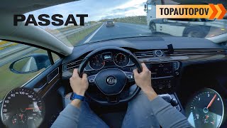 Volkswagen Passat B8 20TDI 110kW 104 4K60 TEST DRIVE POV – Acceleration Engine amp EmergBraking [upl. by Atiuqihc]