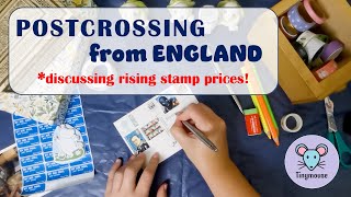 Postcrossing sending Postcards from England  Royal Mail stamp price increase October 2024 [upl. by Annovoj489]