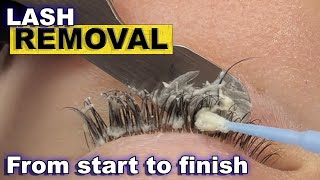 EYELASH EXTENSION REMOVAL Easy way to remove lash extensions for lash artists [upl. by Aidole144]