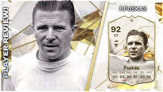 CHEAT CODE ICON 92 RATED FERENC PUSKAS PLAYER REVIEW  EA FC24 ULTIMATE TEAM [upl. by Ardnik]