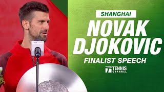 Novak Djokovics Shanghai Masters Finalist Speech  2024 Shanghai Championship [upl. by Dnomad109]