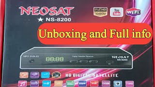 NEOSAT NS8200 UNBOXING AND FULL INFO  Antenna setting  search method [upl. by Zailer]