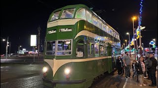 Blackpool Heritage Trams  Illuminations Tour 2023 Full Ride [upl. by Kinsler]