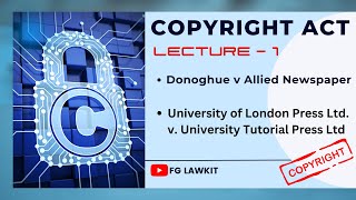 Donoghue vs Allied Newpapers University of London Press vs University Tutorial Press  COPYRIGHT [upl. by Alrad]