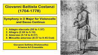 Giovanni Battista Costanzi 17041778  Symphony in D Major for Violoncello and BC [upl. by Ardried200]