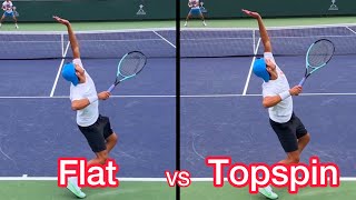 Lorenzo Musetti Flat vs Topspin Serve Comparison Pro Tennis Technique [upl. by Aridnere614]