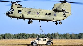 Army Soldiers Sling Load Op With CH47 Chinook [upl. by Ahsenhoj]