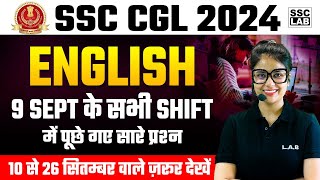 SSC CGL ANALYSIS 2024  SSC CGL 9 September All Shift English Paper Analysis [upl. by Sacha]