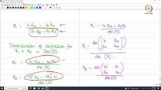 Lec 10 Cramer’s rule [upl. by Lanor701]