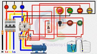 DOL STARTER AUTO MANUAL WIRING DIAGRAM WATER PUMP CONTROLLER WIRING DIAGRAM WITH FLOAT SWITCH [upl. by Rebmac]