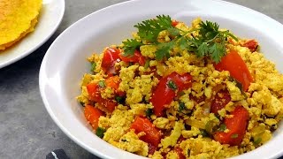 Vegan Vegetarian Indian Recipe Tofu Bhurji [upl. by Oderf]