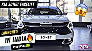 kia sonet facelift 2024 launched in india 🤑🔥 [upl. by Aeniah]