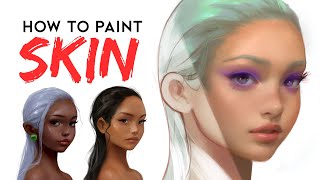 How To Paint Skin  Digital Painting Tutorial [upl. by Laon]