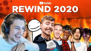 xQc Reacts to Youtube Rewind 2020 Thank God Its Over MrBeast [upl. by Ahsykal]