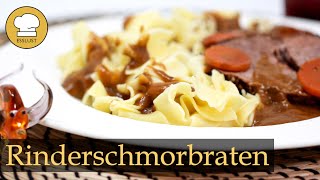 RINDERSCHMORBRATEN mit köstlicher SAUCE  klassischer SONNTAGSBRATEN aus dem Backofen [upl. by Ellener544]