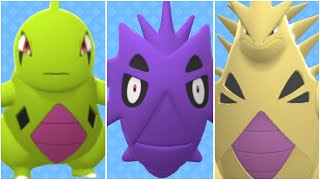 FULL LARVITAR EVOLUTION TEAM Shiny Larvitar Shiny Pupitar Shiny Tyranitar [upl. by Ahsienod327]