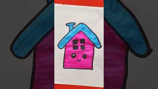 How to Draw Beautiful Home 🏡 Coloring and Painting for Kids home shorts [upl. by Aleet]