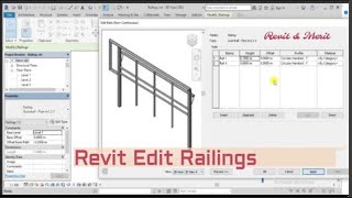 Video 15 part 2 Revit Edit Railings  Balusters  Posts  Justification [upl. by Iduj161]