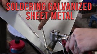 Soldering Galvanized Sheet Metal  Tacking [upl. by Teri36]