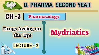 Mydriatics  CH3  L2  Drugs acting on the eye  Pharmacology  DPharm second year [upl. by Uyerta]