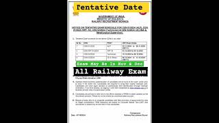 Rrb Railway Exam Tentative Date Out llalp technician si rpf railway surestudybymurari viral [upl. by Oiragelo]