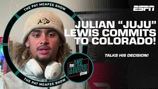 🚨 BREAKING NEWS 🚨 5star QB Julian quotJuJuquot Lewis has COMMITTED to Colorado ⭐  The Pat McAfee Show [upl. by Euton]