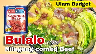 100 PESOS BUDGET ULAM CORNED BEEF RECIPE WITH CABBAGE AND POTATO INSTANT NILAGANG BAKA [upl. by Ecirtak]