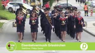 Eisenbahnermusik Grieskirchen  Bezirksmusikfest Gaspoltshofen 2016  Marschmusik  Blasmusik [upl. by Madora]