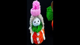 Easy Doll Making Tutorial  How to make yarnwoolen Doll at homeviewersnintendo💥💥flowers [upl. by Jaynell]