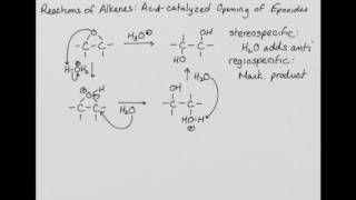 CHEM 220 Reactions of Alkenes Acidcatalyzed Epoxide Opening [upl. by Naellij]