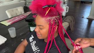 Trending Half Knotless  Half Lemonade Stitch Braids [upl. by Atla]