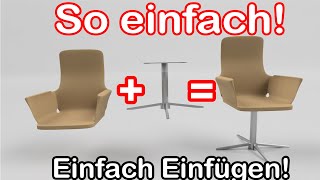 Zwei Körper aus zwei Dateien zusammenfügen  Komponente kopieren Fusion 360 Tutorial Deutsch CAD [upl. by Suiram]