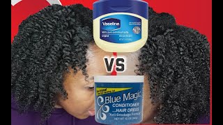 HAIR GREASE BATTLE BLUE MAGIC VS VASELINE TWIST OUT THE RESULTS OMG [upl. by Ennair]