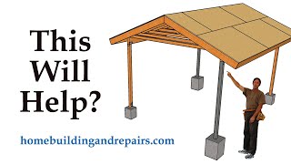 A Few Ideas For Making A Four Post Structure Like A Carport Structurally Stronger [upl. by Ethe]