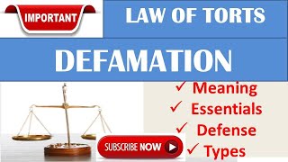 Defamation in Tort Law Meaning Essentials Types amp Defenses [upl. by Eecyak]