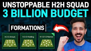 AMAZING H2H SQUAD UNDER 3 BILLION BUDGET ON  433 ATTACK  433 HOLDING amp 41212 NARROW  FORMATION 🎊 [upl. by Jarv]