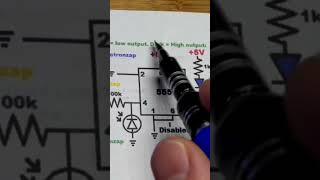 Schematic Light on Photodiode Sets 555 Timer Output Low Circuit electronics howto diy [upl. by Oniliuqnart]