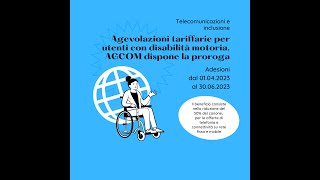 Agevolazione utenti disabili per la telefonia fissa e mobile come richiederla [upl. by Yesnyl758]