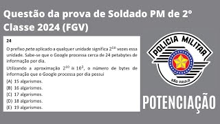 FGV  2024  PMSP  Soldado PM de 2ª Classe potenciação [upl. by Torto]