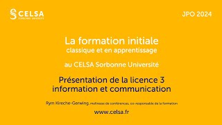 JPO CELSA 2024  Conférence Licence 3 information et communication [upl. by Yelsnya]