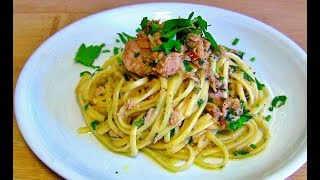 Spaghetti mit ThunfischsaucePasta mit Thunfisch SoßeSpaghetti al tonno in bianco [upl. by Hareehat]