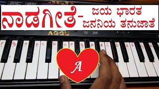 Learn How to play quotJay Bharatha Jananiya Tanujathe  Karnataka Nadageethequot full song on keyboard [upl. by Llenrahs]