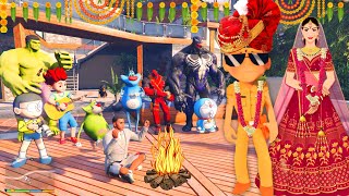 Little Singam Got Married in GTA 5  Franklin Celebrating Little Sigham Wedding  GTA 5 [upl. by Anatnom]